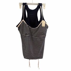 Summer Mae Navy and White Striped Tank Top